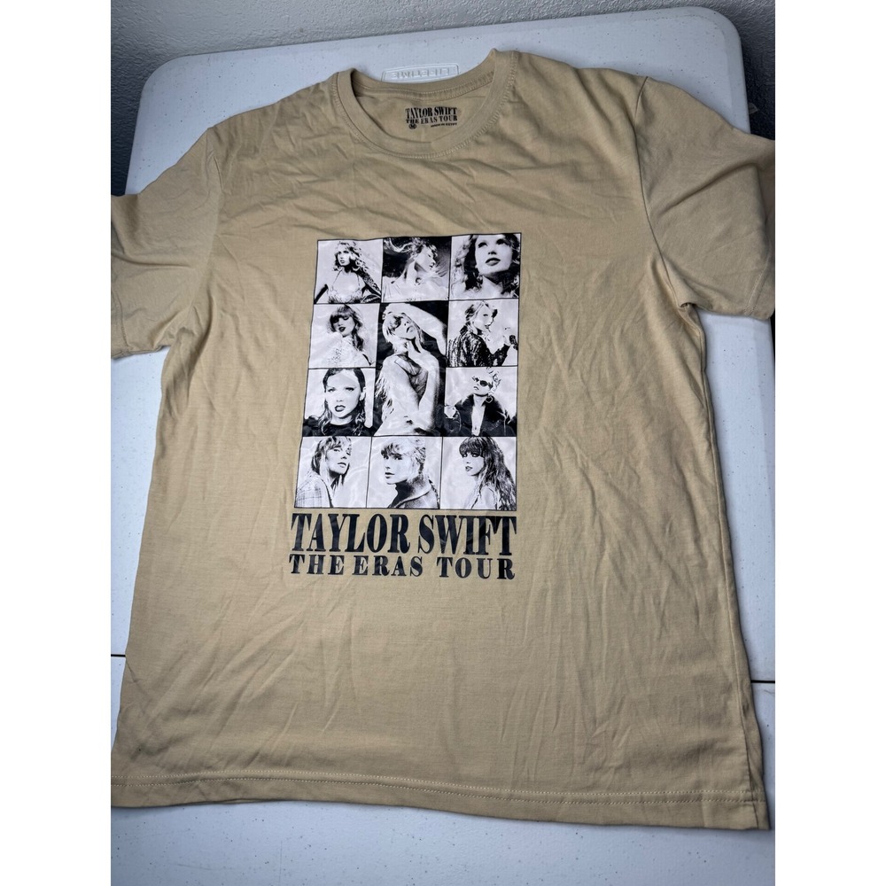 Taylor Swift The Eras Tour 2023 2024 Concert T-Shirt Tan Beige Graphic‎ Tee